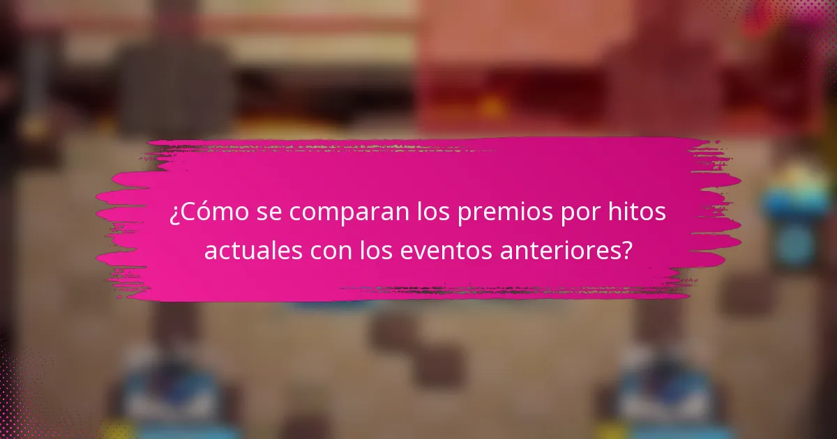 ¿Cómo se comparan los premios por hitos actuales con los eventos anteriores?